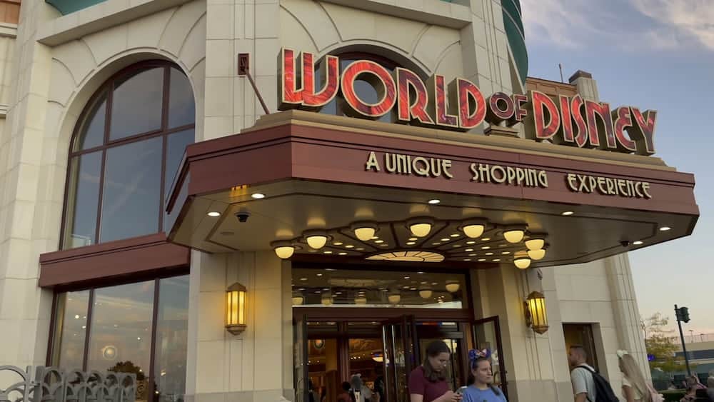Entrance to World of Disney shop in Disney Village