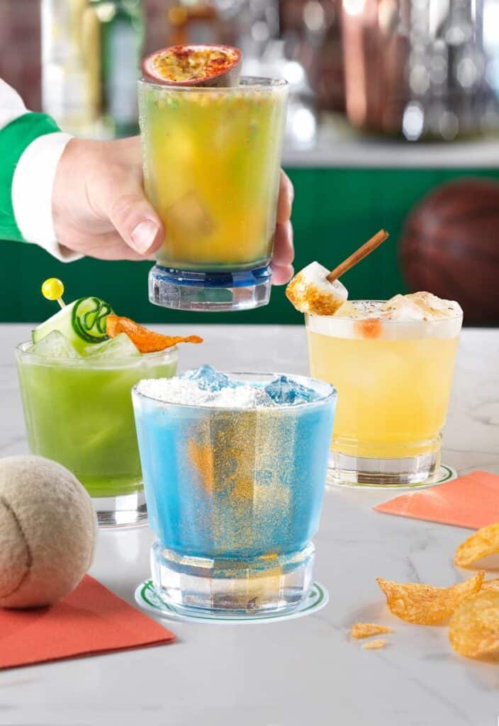 Signature cocktails from the Sports Bar at Disneyland Paris.