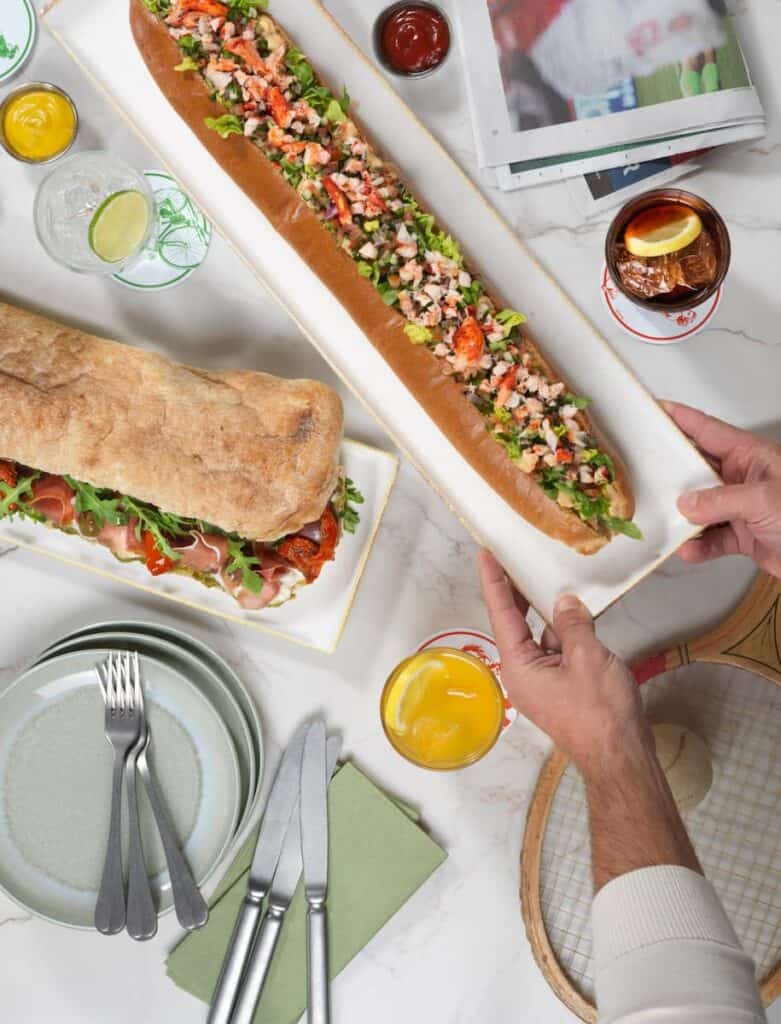Disney press image of large sandwiches served at the new Sports Bar Disneyland Paris.