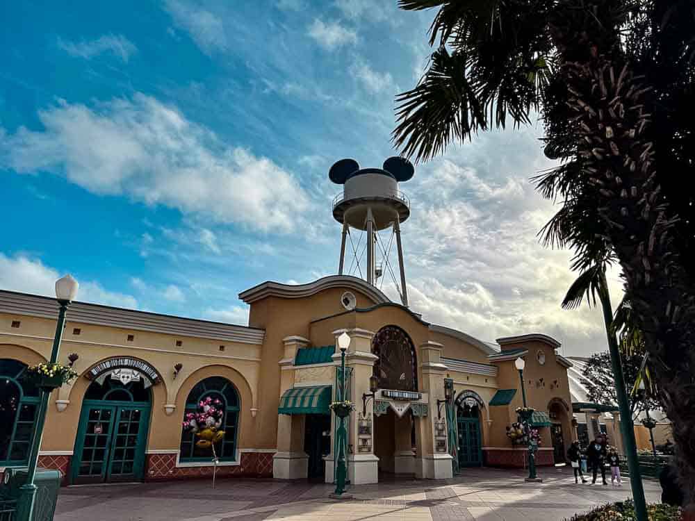 Entrance to Walt Disney Studios Park at Disneyland Paris with the water tower in the background, where accessibility pass rules remain unchanged