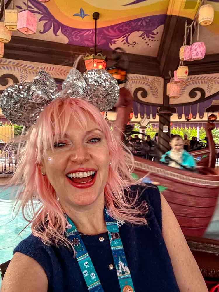 Carrie-Anne riding Rapunzel Tangled Spin at Disney Adventure World reviewing if the new ride is worth it