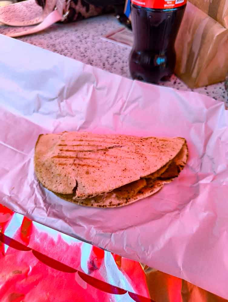 grilled chicken shawarma wrap on paper at Disneyland Paris food review 2026