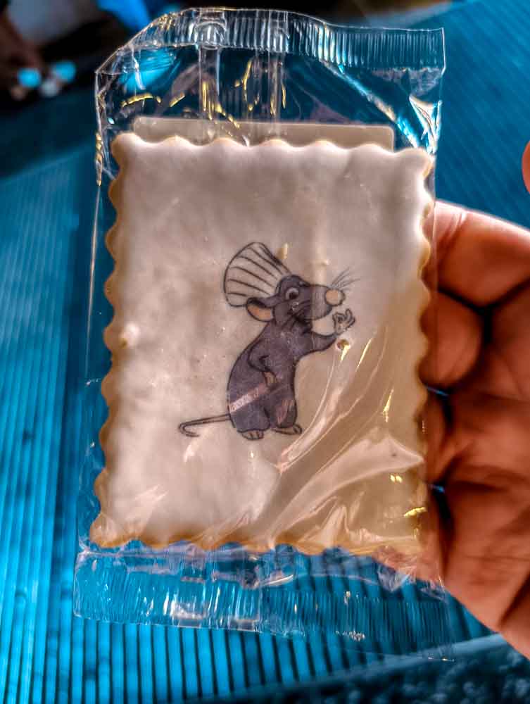 remy themed biscuit in packaging at Disneyland Paris food review 2026