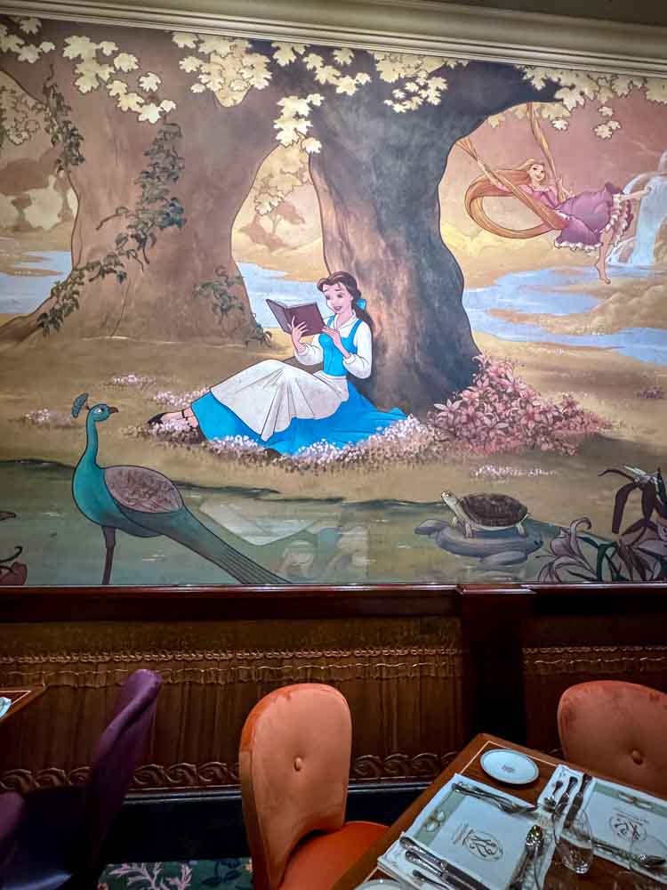 Beautiful Belle mural inside Regal View Restaurant at Disneyland Paris