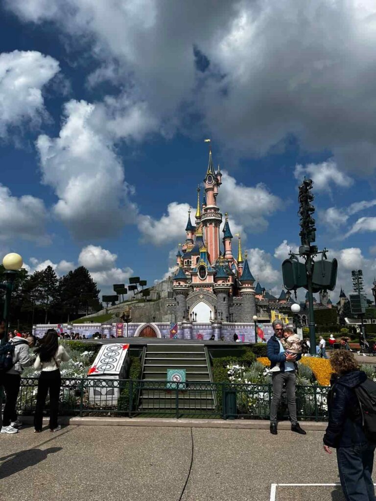 Boards in Central Plaza blocking the castle bridge due to Disneyland Paris Castle Construction 2026