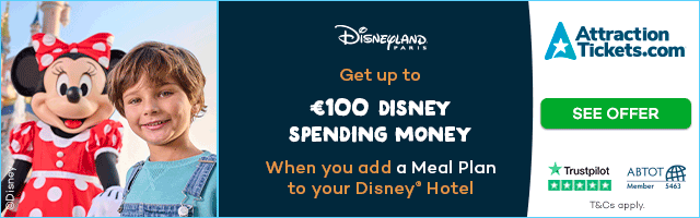 Get up to €100 Disney Spending Money when you add a Meal Plan