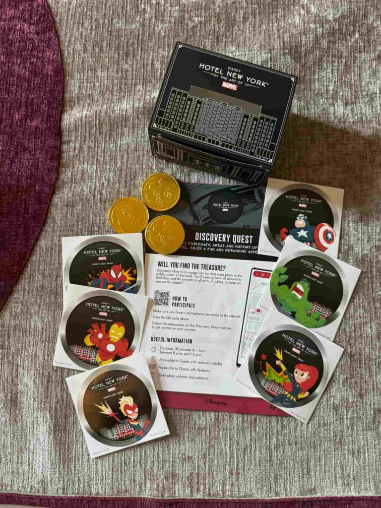 Discovery Quest stickers from the Art of Marvel Hotel Hotel New York Disneyland Paris
