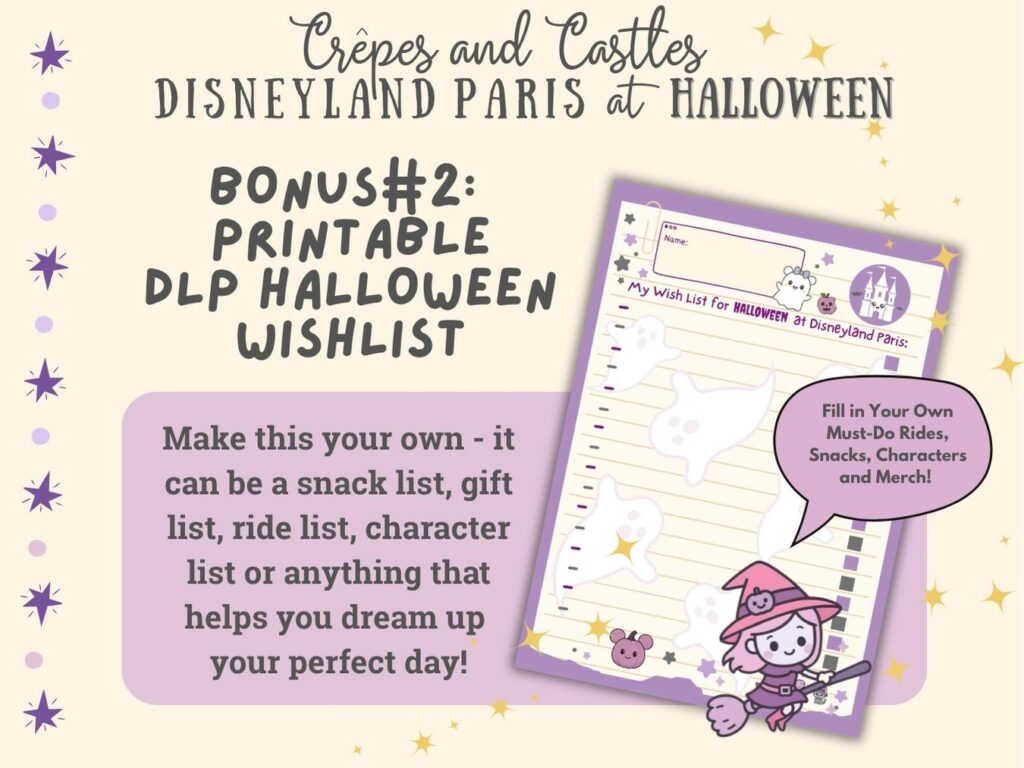 Disneyland Paris Halloween 2026 Wishlist | Printable Ride, Snack & Character Planner