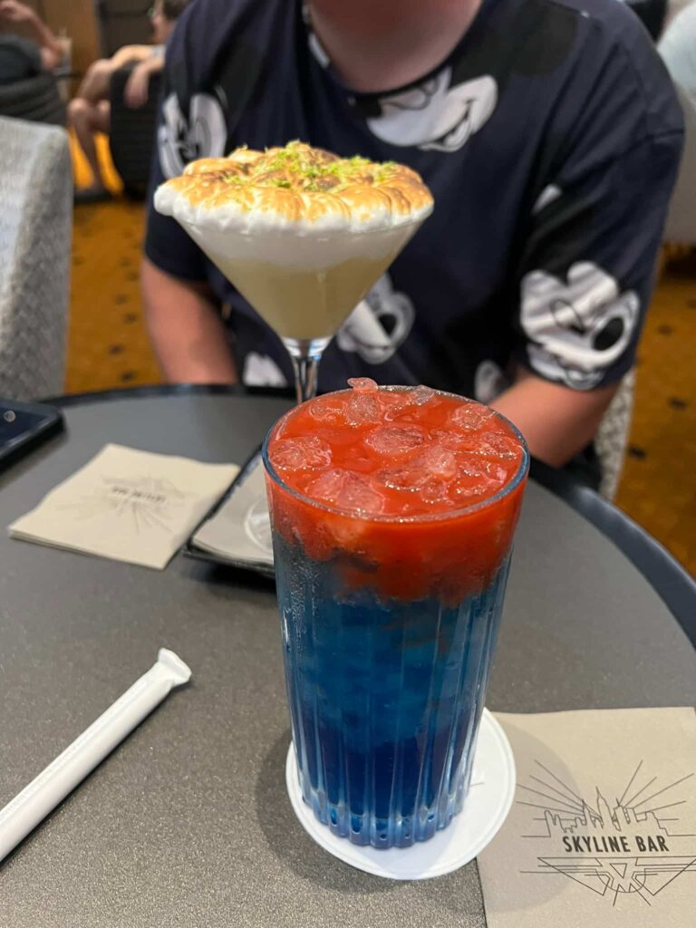 Cocktails from the Skyline Bar in the Art of Marvel Hotel Hotel New York, Disneyland Paris
